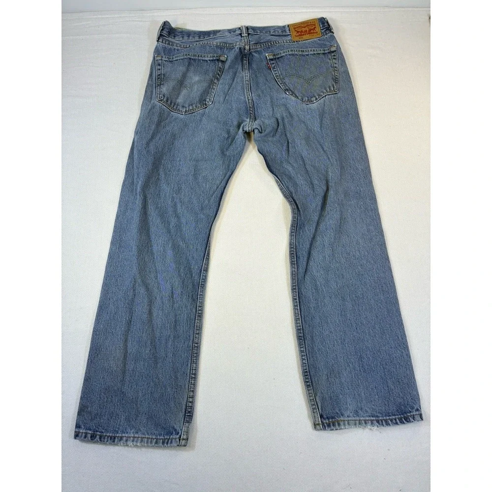 Levi's 505 Regular Fit Jeans Mens‎ 36x30 Blue Light Wash Straight Denim